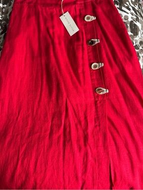 Moon River Bright Red Textured Fabric Tag